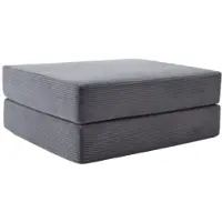 STILVORA Voetenbank 109 x 95 x 43 cm - Uitklapbaar Tot Eenpersoons Sofabed - Voor Woonkamer En Slaapkamer - Corduroy - Donkergrijs