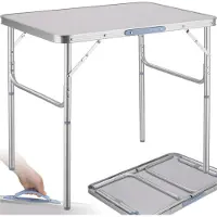 TecTake - Campingtafel opvouwbaar - Draagbare kampeertafel - Vouwtafel buiten - Inklapbare tafel - Weerbestendig - 75x55x68cm - Grijs
