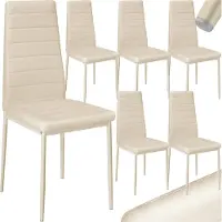 TecTake - 6 stuks eetkamerstoel , beige , eetkamerstoelen 401852