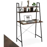 TecTake - Bureau Exeter 85,5x46,5x140cm - industrieel donkerbruin - 404700