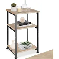 TecTake - Bijzettafel Memphis - industrieel - 34x30x59cm - lichtbruin - 404669