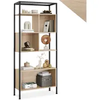 TecTake - Wandrek wandkast boekenkast Hastings - 75x31x170,5cm - industrieel - lichtbruin - 404711