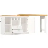 STILVORA Bartafel - Uittrekbaar En 360 Graden Draaibaar Met Opbergruimte - Voor Woonkamer En Eethoek - MDF - 120 180x40x76 Cm - Wit