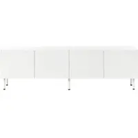 STILVORA Tv-Meubel - Greeploos Lowboard Met 4 Deuren En Kabeldoorvoer - Voor Woonkamer - MDF En Spaanplaat - 170x35x50 Cm - Wit