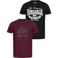 Lonsdale Shirt 'Torbay' olijfgroen / bordeaux / zwart / wit