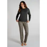 Tom Tailor Pyjama bruin / cappuccino / zwart