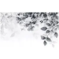 WALLARENA - Fotobehang - 350x250 cm - zwart-wit hangende bladeren voor slaapkamer en woonkamer