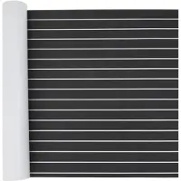 vidaXL Bootmat Gestreept Donkergrijs en Wit 240 x 90 cm EVA
