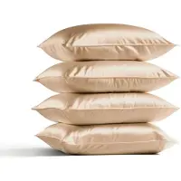 Silk Heaven 4x Zijden Kussensloop 60x70cm Donker Champagne Ritssluiting 19 Momme - Kussensloop set - Luxe Silk Kussensloop 100% moerbei zijde - Zijde kussensloop - - 60x70cm (standaard) / Ritssluiting