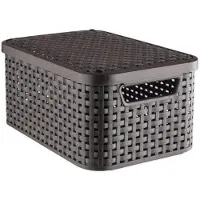 Curver - Style mandje S + deksel Donker bruin