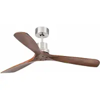 Faro Ventilator Lantau afstandsbediening walnoot/staal, hout donker, Woon-/ Eetkamer, Hout