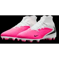 Nike Phantom 6 High Club Gras / Kunstgras Voetbalschoenen (MG) Wit Felroze Zwart