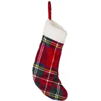 Décoris Kerstsok | | 50 x 29 centimeter (Schotse ruit, Fluweel)