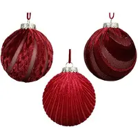 Décoris Kerstbal | (Velvet, Rood)