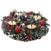 PerfectLED Kerststuk | | 27 x 27 x 8 cm (Kaarsenhouder, Rond)