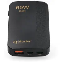 Q-Master GaN Mini snellader | | 65W (USB A + 2 x USB C, Zwart)