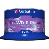 Verbatim 50 Dvd+r Dubbellaags 8x