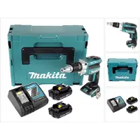 Makita DFS 250 RYJ accu droge montagebouwschroevendraaier 18 V borstelloos + 2x accu 1,5 Ah + lader + Makpac