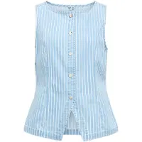 Object Bodywarmer 'OBJSANNI' lichtblauw / wit