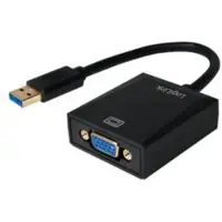 Logilink UA0231 USB / VGA Adapter [1x USB 3.2 Gen 1 stekker A (USB 3.0) - 1x VGA-bus] Zwart 10.00 cm