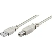 Microconnect USBAB2, 1,8 meter, USB A, USB B, USB 2.0, grijs