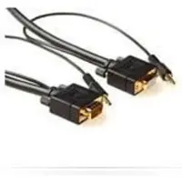 Microconnect 5m, HD15/3.5mm - HD15/3.5mm VGA (D-Sub) + 3.5mm Zwart