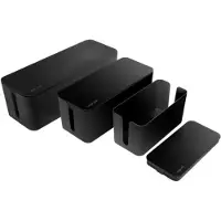 Logilink Kabelbox-Set, 3 Gren, schwarz