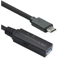 Roline USB 3.2 Gen 1 Actieve Repeater kabel, Type A - C, zwart, 15 m