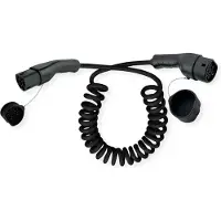 Roline E-car oplaadkabel Type2, 3-fase, 480VAC (3P+N+E), 16 A, 11 kW, spiraalkabel , 5 m