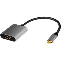 Logilink CUA0103, USB 3.2 Gen1 Type-C, HDMI-A, 0,15 meter, zwart, grijs