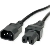 Value C15 - C14 stroomkabel voor UPS/PDU - 3x 1,00mm (rubber) / zwart - 1 meter