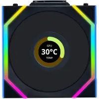 Lian Li UNI FAN SL Wireless LCD Lüfter, ARGB, PWM - 120 mm, schwarz PC-ventilator Zwart (b x h x d) 120 x 124.5 x 28 mm