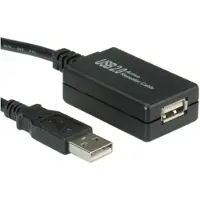 Value USB 2.0 Verleng kabel met actieve Repeater, zwart, 12 m