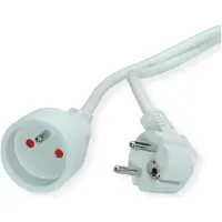 Value Stroom verlengkabel met aarde, 230VAC, UTE versie, wit, 10 m