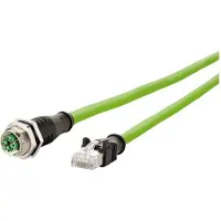 METZ CONNECT 142M2X25050 M12 Netwerkkabel, patchkabel CAT 6A S/FTP 5.00 m Groen PUR-mantel, Zuurbestendig, Ozonbestendig, UV-bestendig, Geschikt voor