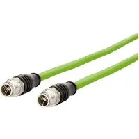 METZ CONNECT 142M2X11020 M12 Netwerkkabel, patchkabel CAT 6A S/FTP 2.00 m Groen PUR-mantel, Zuurbestendig, Ozonbestendig, UV-bestendig, Geschikt voor