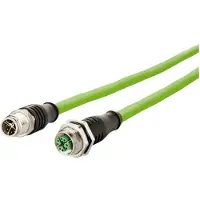 METZ CONNECT 142M2X12100 M12 Netwerkkabel, patchkabel CAT 6A S/FTP 10.00 m Groen PUR-mantel, Zuurbestendig, Ozonbestendig, UV-bestendig, Geschikt voor