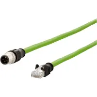 Metz 142M4D15010 M12 Netwerkkabel, patchkabel CAT 5e S/UTP 1.00 m Groen PUR-mantel, Zuurbestendig, Ozonbestendig, UV-bestendig, Geschikt voor