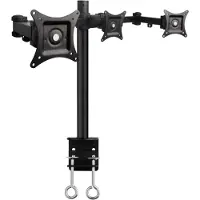 Techly bevestigingskit (spansysteem voor tafel, leidingen, scharnierende armen) voor 3 LCD-schermen - Zwart - Schermgrootte: 33-61 cm (13"-24")