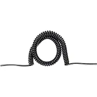 Bachmann Wendelleiding, 1,5m - 6m, zwart, 0,2m rechte aansluiting, H05VV-F, 3G1,5mm², aan beide zijden afgesneden