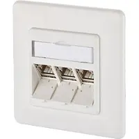 Metz 1309131002-E Netwerkdoos Inbouw (in muur) Inzet met centraalstuk en frame CAT 6A 3 poorten Zuiver wit