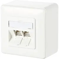 BTR NETCOM 130B11D20002-E Netwerkdoos Opbouw (op muur) CAT 6A 2 poorten Zuiver wit