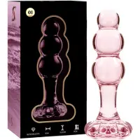 Nebula SERIES BY IBIZA - MODEL 1 ANAL PLUG BOROSILICATE GLASS 10.7 X 3 CM PINK