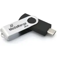 MediaRange MR1953 USB flash drive 64 GB USB Type-C 3.2 Gen 1 (3.1 Gen 1) Zwart, Zilver