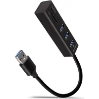 Axagon HMA-CR3A USB-hub USB-A 3.2 Gen 1, Cardreader USB 3.0 5 GBit/s Zwart