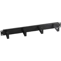 EFB Elektronik 699995TS 19" 1HE Kabelführungspanel, 4 Bügel, Stahl, schwarz