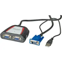 Value VGA splitter 1 naar 2 - actief met USB voeding / zwart