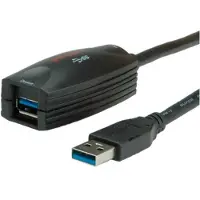 Roline USB 3.2 Gen 1 actieve verlengkabel, zwart, 5 meter