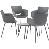 CLP Velvena Tuinset - Set bestaande uit Velva tafel en Alpena stoelen - weerbestendig - UV-bestendig - donkergrijs 4 stoelen