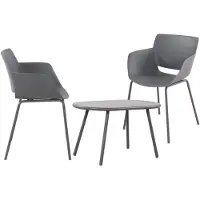 CLP Velvena Tuinset - Set bestaande uit Velva tafel en Alpena stoelen - weerbestendig - UV-bestendig - donkergrijs 2 stoelen